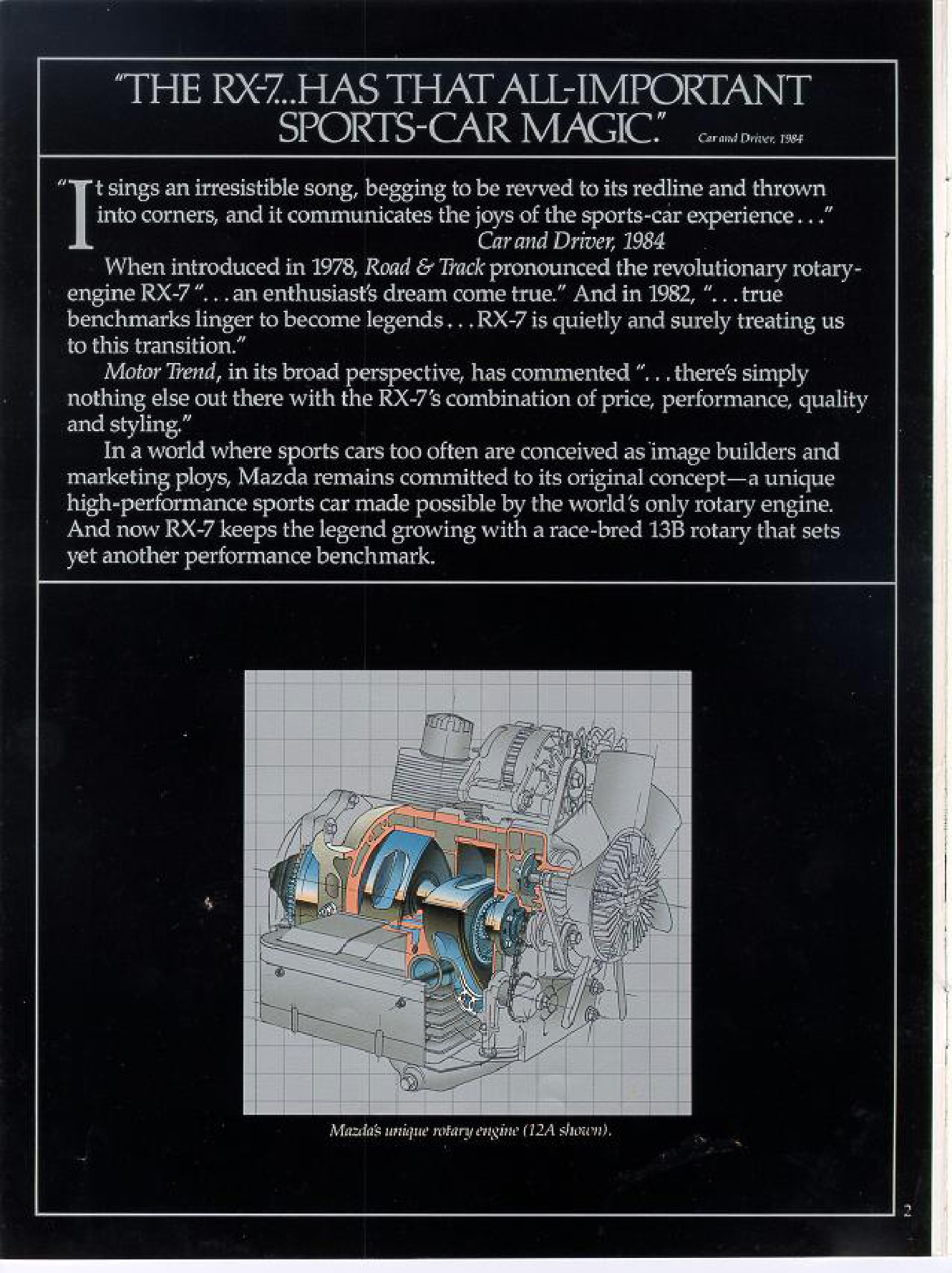 1985 Mazda RX-7 Brochure Page 2